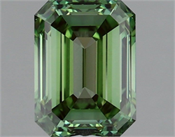 Picture of Lab Grown Diamond 2.00 Carats, Emerald with  Cut, Fancy Vivid Green Color, VS1 Clarity and Certified by IGI