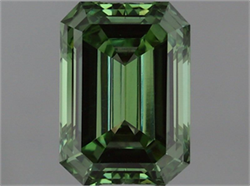 Picture of Lab Grown Diamond 1.23 Carats, Emerald with  Cut, Fancy Vivid Green Color, VVS2 Clarity and Certified by IGI