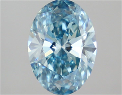 Picture of Lab Grown Diamond 1.53 Carats, Oval with  Cut, Fancy Vivid Blue Color, VS1 Clarity and Certified by IGI