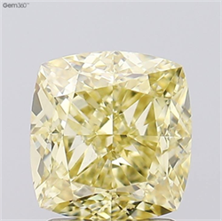 Picture of Lab Grown Diamond 2.39 Carats, CUSHION MODIFIED with  Cut, Fancy Yellow Color, VS2 Clarity and Certified by IGI