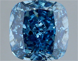 Picture of Lab Grown Diamond 3.38 Carats, CUSHION MODIFIED with  Cut, Fancy Vivid Blue Color, VS1 Clarity and Certified by IGI