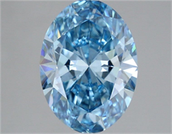 Picture of Lab Grown Diamond 2.82 Carats, Oval with  Cut, Fancy Vivid Blue Color, VS1 Clarity and Certified by IGI