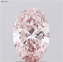 Picture of Lab Grown Diamond 1.50 Carats, Oval with  Cut, Fancy Intense Pink Color, VS1 Clarity and Certified by IGI