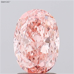 Picture of Lab Grown Diamond 2.03 Carats, Oval with  Cut, Fancy Vivid Pink Color, VVS2 Clarity and Certified by IGI