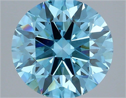 Picture of Lab Grown Diamond 4.05 Carats, Round with Ideal Cut, Fancy Vivid Blue Color, VS2 Clarity and Certified by IGI