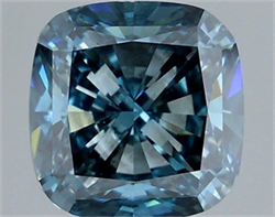 Picture of Lab Grown Diamond 2.51 Carats, CUSHION MODIFIED with  Cut, Fancy Vivid Blue Color, VS1 Clarity and Certified by IGI