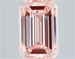 Picture of Lab Grown Diamond 3.01 Carats, Emerald with  Cut, Fancy Intense Pink Color, VS1 Clarity and Certified by IGI