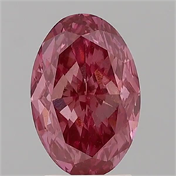 Picture of Lab Grown Diamond 3.06 Carats, Oval with  Cut, Fancy Vivid Pink Color, VS1 Clarity and Certified by IGI