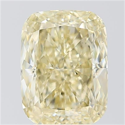 Picture of Lab Grown Diamond 4.02 Carats, CUSHION MODIFIED with  Cut, Fancy Light Yellow Color, VS2 Clarity and Certified by IGI