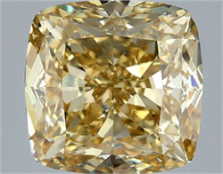 Picture of Lab Grown Diamond 4.10 Carats, CUSHION MODIFIED with  Cut, Fancy Yellow Color, VS1 Clarity and Certified by IGI