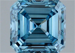 Picture of Lab Grown Diamond 1.51 Carats, Asscher with  Cut, Fancy Vivid Blue Color, VS2 Clarity and Certified by IGI