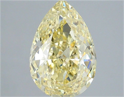 Picture of Lab Grown Diamond 3.02 Carats, Pear with  Cut, Fancy Intense Yellow Color, VS1 Clarity and Certified by IGI