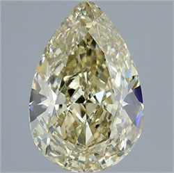 Picture of Lab Grown Diamond 3.06 Carats, Pear with  Cut, Fancy Light Yellow Color, VVS2 Clarity and Certified by IGI
