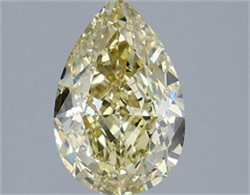 Picture of Lab Grown Diamond 2.54 Carats, Pear with  Cut, Fancy Intense Yellow Color, VS1 Clarity and Certified by IGI