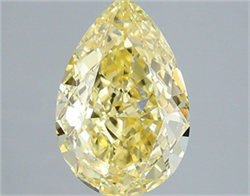Picture of Lab Grown Diamond 3.04 Carats, Pear with  Cut, Fancy Intense Yellow Color, VS2 Clarity and Certified by IGI