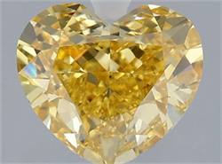 Picture of Lab Grown Diamond 3.05 Carats, Heart with  Cut, Fancy Vivid Yellow Color, VVS2 Clarity and Certified by IGI