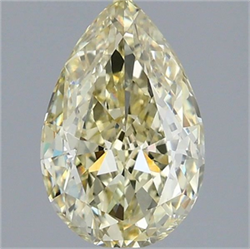 Picture of Lab Grown Diamond 2.09 Carats, Pear with  Cut, Fancy Yellow Color, VVS2 Clarity and Certified by IGI