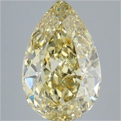 Picture of Lab Grown Diamond 7.05 Carats, Pear with  Cut, Fancy Intense Yellow Color, VVS2 Clarity and Certified by IGI