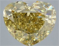 Picture of Lab Grown Diamond 6.03 Carats, Heart with  Cut, Fancy Intense Yellow Color, VVS2 Clarity and Certified by IGI
