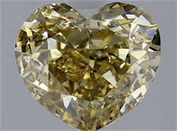 Picture of Lab Grown Diamond 2.59 Carats, Heart with  Cut, Fancy Yellow Color, VS2 Clarity and Certified by IGI