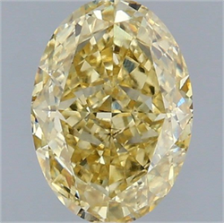 Picture of Lab Grown Diamond 1.57 Carats, Oval with  Cut, Fancy Intense Yellow Color, VS2 Clarity and Certified by IGI