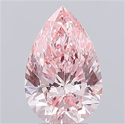 Picture of Lab Grown Diamond 4.00 Carats, Pear with  Cut, Fancy Vivid Pink Color, VS1 Clarity and Certified by IGI