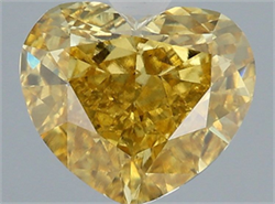 Picture of Lab Grown Diamond 3.02 Carats, Heart with  Cut, Fancy Vivid Yellow Color, VS2 Clarity and Certified by IGI