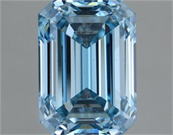 Picture of Lab Grown Diamond 2.04 Carats, Emerald with  Cut, Fancy Vivid Blue Color, VS1 Clarity and Certified by IGI