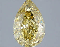 Picture of Lab Grown Diamond 2.58 Carats, Pear with  Cut, Fancy Intense Yellow Color, VVS2 Clarity and Certified by IGI