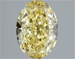 Picture of Lab Grown Diamond 3.62 Carats, Oval with  Cut, Fancy Intense Yellow Color, VVS2 Clarity and Certified by IGI