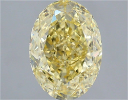 Picture of Lab Grown Diamond 3.53 Carats, Oval with  Cut, Fancy Intense Yellow Color, VVS2 Clarity and Certified by IGI