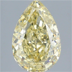 Picture of Lab Grown Diamond 3.08 Carats, Pear with  Cut, Fancy Intense Yellow Color, VS1 Clarity and Certified by IGI