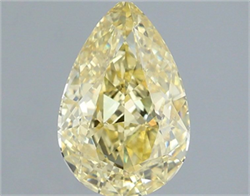 Picture of Lab Grown Diamond 1.56 Carats, Pear with  Cut, Fancy Intense Yellow Color, VVS2 Clarity and Certified by IGI