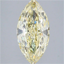 Picture of Lab Grown Diamond 3.56 Carats, Marquise with  Cut, Fancy Yellow Color, VVS2 Clarity and Certified by IGI