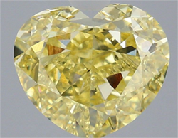 Picture of Lab Grown Diamond 4.60 Carats, Heart with  Cut, Fancy Intense Yellow Color, VVS2 Clarity and Certified by IGI