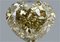 Picture of Lab Grown Diamond 1.56 Carats, Heart with  Cut, Fancy Yellow Color, VVS2 Clarity and Certified by IGI