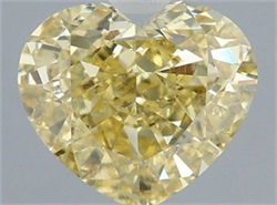 Picture of Lab Grown Diamond 3.08 Carats, Heart with  Cut, Fancy Intense Yellow Color, VS1 Clarity and Certified by IGI