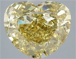 Picture of Lab Grown Diamond 5.07 Carats, Heart with  Cut, Fancy Intense Yellow Color, VS2 Clarity and Certified by IGI