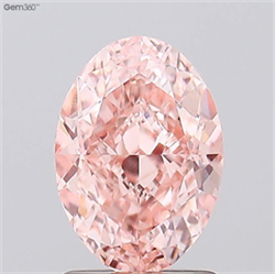 Picture of Lab Grown Diamond 1.66 Carats, Oval with  Cut, Fancy Vivid Pink Color, VS1 Clarity and Certified by IGI