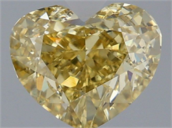 Picture of Lab Grown Diamond 1.50 Carats, Heart with  Cut, Fancy Intense Yellow Color, VVS2 Clarity and Certified by IGI