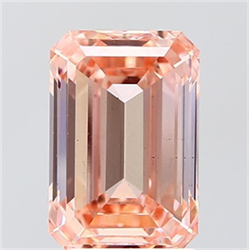 Picture of Lab Grown Diamond 3.05 Carats, Emerald with  Cut, Fancy Intense Pink Color, VS2 Clarity and Certified by IGI