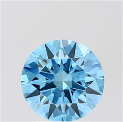 Picture of Lab Grown Diamond 2.05 Carats, Round with Ideal Cut, Fancy Vivid Blue Color, VS2 Clarity and Certified by IGI
