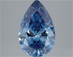 Picture of Lab Grown Diamond 2.01 Carats, Pear with  Cut, Fancy Vivid Blue Color, VS2 Clarity and Certified by IGI