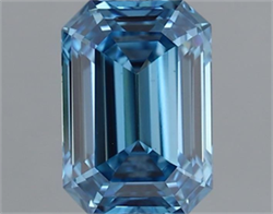 Picture of Lab Grown Diamond 1.50 Carats, Emerald with  Cut, Fancy Vivid Blue Color, VS1 Clarity and Certified by IGI