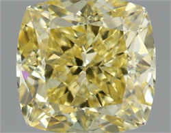 Picture of Lab Grown Diamond 1.70 Carats, CUSHION MODIFIED with  Cut, Fancy Intense Yellow Color, VS1 Clarity and Certified by IGI