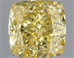 Picture of Lab Grown Diamond 1.28 Carats, CUSHION MODIFIED with  Cut, Fancy Intense Yellow Color, VVS2 Clarity and Certified by IGI