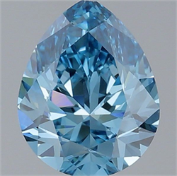 Picture of Lab Grown Diamond 1.76 Carats, Pear with  Cut, Fancy Vivid Blue Color, VVS2 Clarity and Certified by IGI