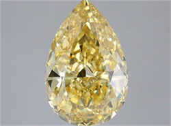 Picture of Lab Grown Diamond 3.59 Carats, Pear with  Cut, Fancy Intense Yellow Color, VVS2 Clarity and Certified by IGI
