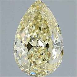 Picture of Lab Grown Diamond 3.59 Carats, Pear with  Cut, Fancy Intense Yellow Color, VVS2 Clarity and Certified by IGI