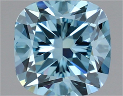 Picture of Lab Grown Diamond 1.52 Carats, Cushion with  Cut, Fancy Vivid Blue Color, VVS2 Clarity and Certified by IGI